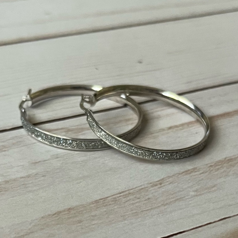 Diamond Dust Large Pave Hoop Earrings